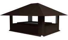 Дымник на трубу 520х390мм 0,5 PurLite Matt с пленкой RAL 8017 шоколад