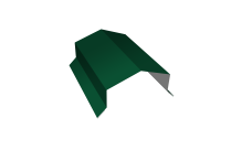 Парапетная крышка угольная 125мм Grand Line 0,5 Satin с пленкой RAL 6005 зеленый мох (3м)