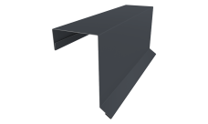 Планка торцевая кровельная фальц 65х97 0,45 PE-Double с пленкой RAL 7024 мокрый асфальт (2м)