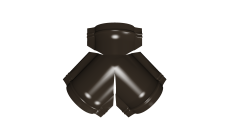 Тройник Y малого конька полукруглого 0,5 Rooftop Бархат с пленкой RR 32 темно-коричневый