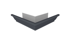 Угол желоба со сварным швом наружный Vortex Lite Matt 130мм RAL 7024 мокрый асфальт