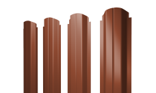 Штакетник П-образный A фигурный 0,45 Drap TX RAL 8004 терракота