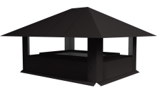 Дымник на трубу 520х390мм 0,5 Rooftop Бархат с пленкой RR 32 темно-коричневый