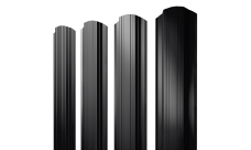 Штакетник Прямоугольный фигурный Grand Line 0,45 PE-Double RAL 9005 черный