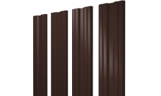 Штакетник Твин с прямым резом Grand Line 0,45 Драп СТ RAL 8017 шоколад