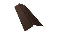 Планка конька прямоугольного 115х30х115 0,55 PE с пленкой RAL 8017 шоколад (3м)