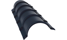 Планка малого конька полукруглого Grand Line 0,45 Drap-double TX RAL 7024 мокрый асфальт (1,97м)