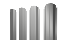 Штакетник П-образный A фигурный Grand Line 0,5 Satin RAL 9006 бело-алюминиевый