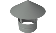 Дымник на трубу круглый d200 0,5 Satin с пленкой RAL 9006 бело-алюминиевый