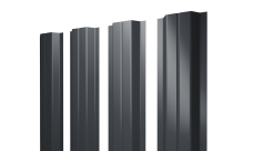 Штакетник П-образный A с прямым резом Grand Line 0,45 Drap ST RAL 7024 мокрый асфальт