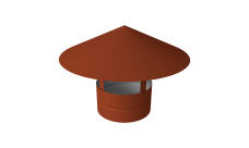 Дымник на трубу круглый d200 0,5 Satin Matt с пленкой RAL 8004 терракота