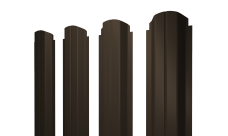 Штакетник П-образный A фигурный Grand Line 0,5 Satin RR 32 темно-коричневый