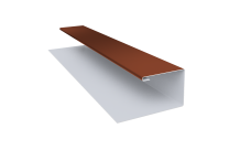 Планка П-образная Блок-Хаус new Grand Line 0,5 Satin Matt RAL 8004 терракота (2м)