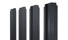 Штакетник П-образный B фигурный 0,5 Satin Matt TX RAL 7024 мокрый асфальт