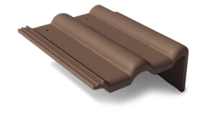Боковая цементно-песчаная черепица Braas Франкфуртская правая, темно-коричневый