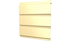 Софит металлический Классик v01 Grand Line полная перфорация 0,5 Satin с пленкой RAL 1015 светлая слоновая кость