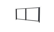 Ворота Жалюзи 2,0х3,6 усиленный прямоугольный фланец 230х230 RAL 7024 без заполнения