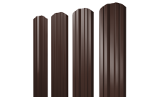 Штакетник Twin фигурный 0,45 Drap TX RAL 8017 шоколад