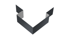 Угол внешний асимметричный фибросайдинга 0,5 Satin с пленкой RAL 7024 мокрый асфальт (3м)