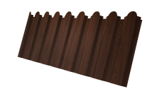 Профнастил С20A фигурный Grand Line 0,45 Print Elite Choco Wood TwinColor