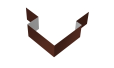 Угол внешний асимметричный фибросайдинга Grand Line 0,5 Satin с пленкой RAL 8017 шоколад (2м)