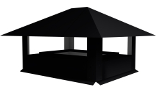 Дымник на трубу 520х390мм 0,5 Rooftop Бархат с пленкой RAL 9005 черный