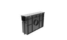 Комплект Gidrolica Light: пескоуловитель для пластиковых лотков ПУ 10.11,5.32 - пластиковый с решеткой РВ -10.10,8.100 стальной оцинкованной, кл. A15 (08068)