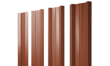 Штакетник М-образный A с прямым резом Grand Line 0,5 Satin Matt RAL 8004 терракота