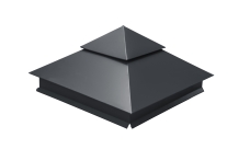 Колпак на столб двойной 390х390мм 0,5 Satin с пленкой RAL 7024 мокрый асфальт