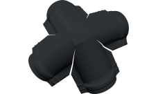 Четверник конька малого полукруглого Grand Line 0,45 PE с пленкой RAL 7024 мокрый асфальт