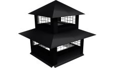 Дымник на трубу двойной с сеткой 1160х385мм 0,45 Drap TX с пленкой RAL 9005 черный