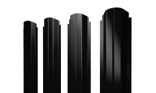 Штакетник П-образный A фигурный 0,45 PE RAL 9005 черный