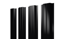 Штакетник П-образный A с прямым резом Grand Line 0,45 Drap-double TX RAL 9005 черный