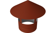 Дымник на трубу круглый d220 0,5 Satin с пленкой RAL 8004 терракота