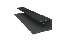 Планка П-образная завершающая сложная Корабельная Доска Grand Line 0,5 Velur X RAL 7016 антрацитово-серый (3м)