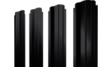 Штакетник П-образный B фигурный Grand Line 0,45 ПЭ двухсторонний RAL 9005 черный