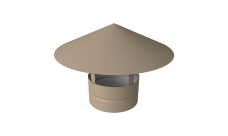 Дымник на трубу круглый d300 0,5 Satin с пленкой RAL 1015 светлая слоновая кость