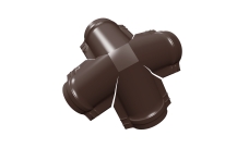 Четверник конька полукруглого 0,5 Satin с пленкой RAL 8017 шоколад