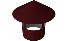 Дымник на трубу круглый d300 0,5 Satin с пленкой RAL 3005 красное вино