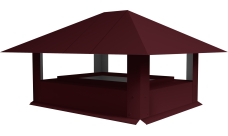 Дымник на трубу 520х390мм 0,5 Satin Matt с пленкой RAL 3005 красное вино