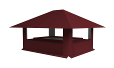 Дымник на трубу 520х390мм 0,5 Satin Matt с пленкой RAL 3005 красное вино