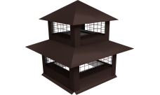 Дымник на трубу двойной с сеткой 1025х775мм 0,5 Satin Matt TX с пленкой RAL 8017 шоколад