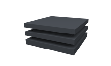 Колпак на столб плоский елка 390х390мм 0,45 Drap с пленкой RAL 7024 мокрый асфальт