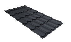 Металлочерепица "Квинта плюс" ("Kvinta plus") 0,5 Atlas X RAL 7024 мокрый асфальт