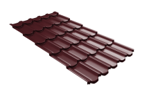 Металлочерепица "Квинта плюс3D" ("Kvinta plus3D") 0,5 Satin RAL 3005 красное вино