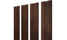 Штакетник Твин с прямым резом Grand Line 0,45 Принт Премиум двухсторонний Cherry Wood Dark F