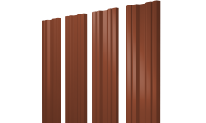 Штакетник Twin с прямым резом Grand Line 0,45 Drap TX RAL 8004 терракота