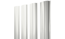 Штакетник Полукруглый Slim с прямым резом 0,45 Drap RAL 9003 сигнальный белый