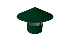 Дымник на трубу круглый d300 0,5 Satin с пленкой RAL 6005 зеленый мох