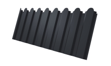 Профнастил С20A фигурный Grand Line 0,45 Drap TX RAL 7024 мокрый асфальт